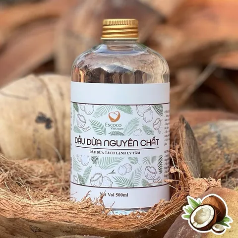 Dầu Dừa Tách Lạnh Ly Tâm Escoco - Dầu Dừa Tinh Khiết Chăm Sóc Da, Tóc & Súc Miệng - Sản Phẩm Tự Nhiên An Toàn cho Cả Gia Đình