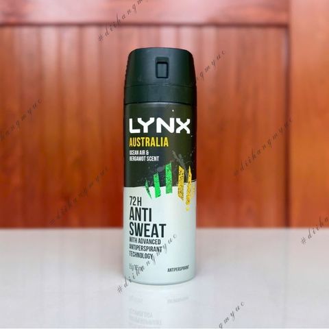 Xịt khử mùi nam Lynx Australia Ocean Air & Bergamot Scent 72h Anti Sweat 165ml - Xịt body - diihangmyuc.