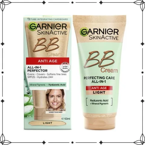 Kem Nền Garnier Skin Active BB Cream Chống Lão Hóa 50ml - Dưỡng Da, Che Khuyết Điểm, Chống Nắng, Không Dầu, Căng Mịn Da