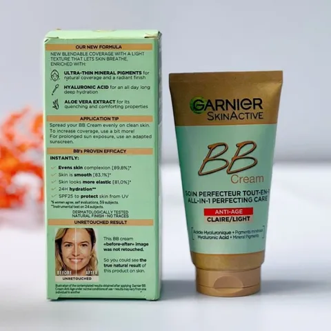 Kem Nền Garnier Skin Active BB Cream Chống Lão Hóa 50ml - Dưỡng Da, Che Khuyết Điểm, Chống Nắng, Không Dầu, Căng Mịn Da