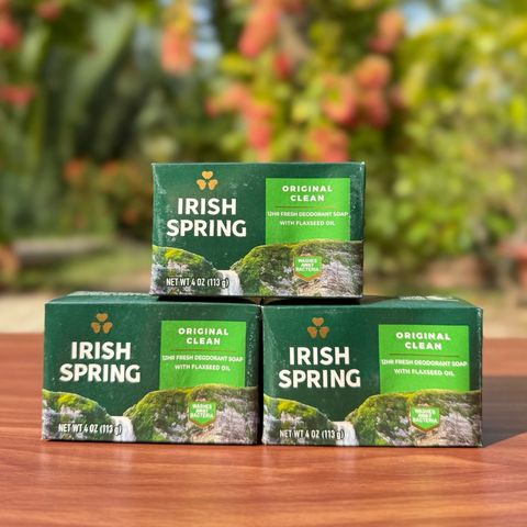 Combo 3 Xà Bông Cục Irish Spring 113g - Xà Phòng Deodorant Làm Sạch Da, Hương Tươi Mát, Không Khô Da, Dùng Cho Gia Đình