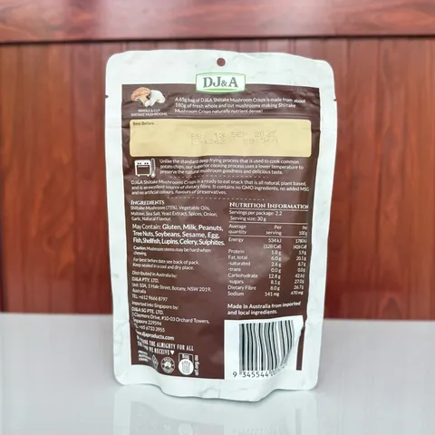 Nấm hương sấy giòn DJ&A Shiitake Mushroom Crisps 65g - diihangmyuc.