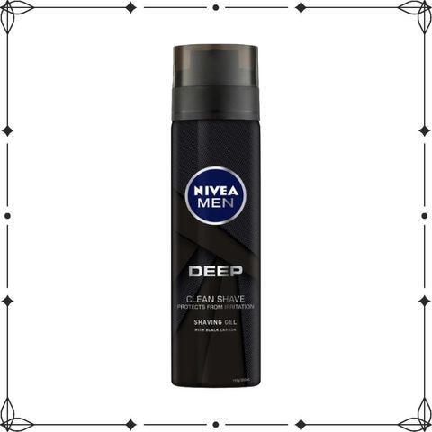 Gel cạo râu Nivea Men Deep Clean 200ml - Bảo vệ da, Giảm kích ứng, Công nghệ Skin Guard, Chăm sóc & Cảm giác sạch sẽ sau khi cạo
