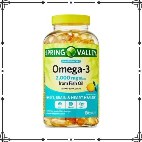 Dầu cá hương chanh Spring Valley Omega3 2000mg 180 viên - diihangmyuc.