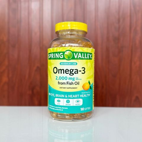 Dầu cá hương chanh Spring Valley Omega3 2000mg 180 viên - diihangmyuc.