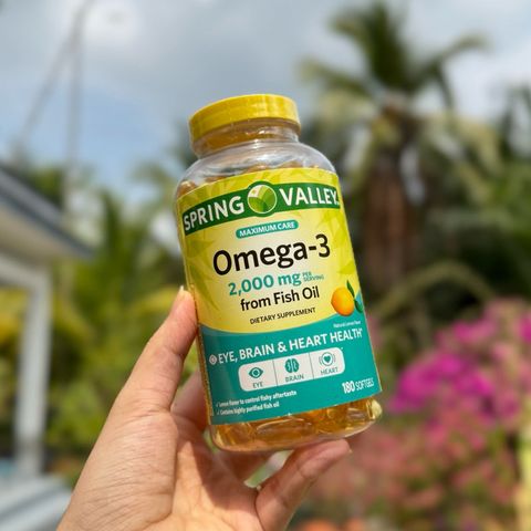 Dầu cá hương chanh Spring Valley Omega3 2000mg 180 viên - diihangmyuc.