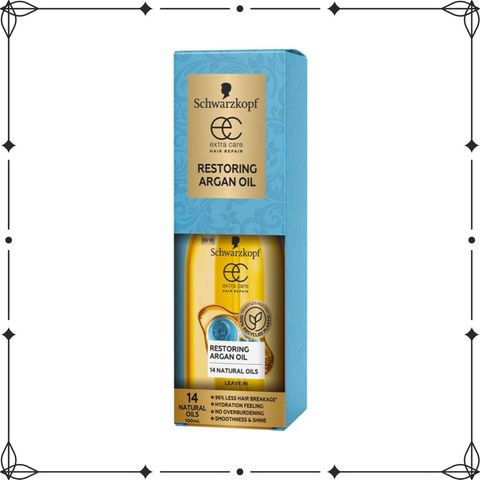 Dầu Dưỡng Tóc Schwarzkopf Extra Care Restoring Argan Oil 100ml - Giảm Gãy Rụng, Bảo Vệ Tóc Trước Nhiệt, Dưỡng Ẩm Tự Nhiên