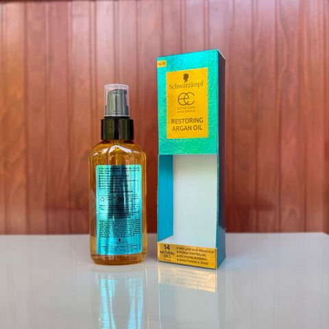 Dầu Dưỡng Tóc Schwarzkopf Extra Care Restoring Argan Oil 100ml - Giảm Gãy Rụng, Bảo Vệ Tóc Trước Nhiệt, Dưỡng Ẩm Tự Nhiên