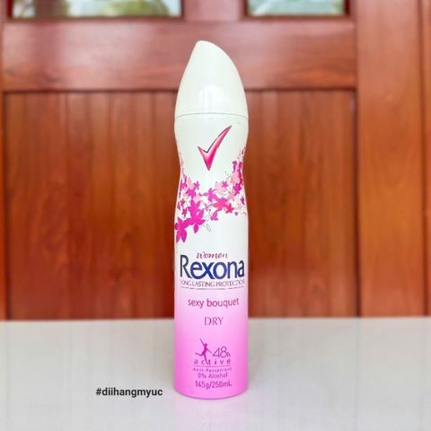 Xịt Khử Mùi Nữ Rexona Sexy Bouquet 250ml - Bảo Vệ Dài Lâu 48h, Khô Nhanh - Sản Phẩm Chính Hãng Chăm Sóc Cơ Thể