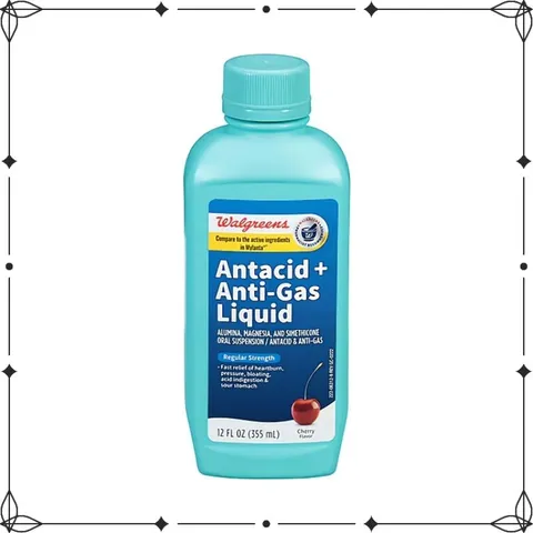 Walgreens Antacid + Anti-gas Liquid Regular Strength Cherry Flavor hàng Mỹ 355ml - Diihangmyuc.