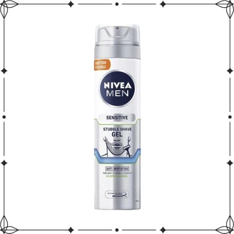 Gel cạo râu Nivea Men Sensitive 200ml - Gel chống kích ứng cho da nhạy cảm, mang đến trải nghiệm cạo mịn màng và thoải mái.