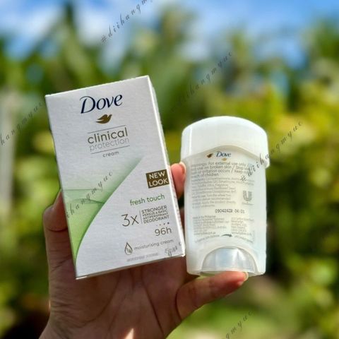 Lăn Khử Mùi Nữ Dove Clinical Protection Cream Fresh Touch 45ml - Hiệu Quả 96 Giờ, Dưỡng Ẩm, Chống Kích Ứng Da