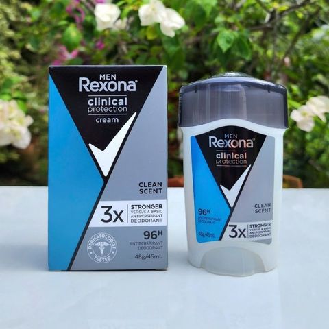 Lăn Khử Mùi Nam Rexona Clinical Protection Clean Scent 45ml - Kiểm Soát Mồ Hôi Hiệu Quả 96 Giờ, Hương Tươi Mát Suốt Ngày