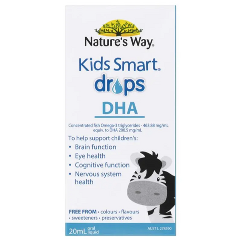 Nature's Way Kids Smart Drops DHA 20ml - Bổ Sung DHA Phát Triển Trí Não Và Thị Lực cho Trẻ Sơ Sinh và Nhỏ Tuổi