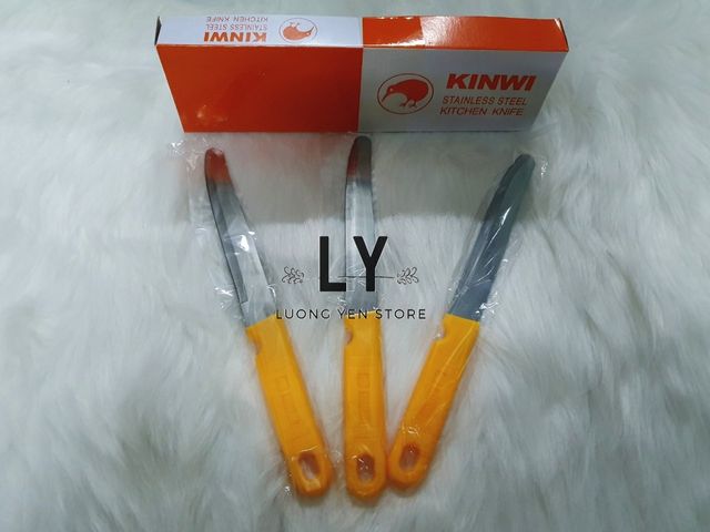 Bộ dao bếp Thái Lan 12 cây cán vàng mũi bầu 512 inox - Dao gọt trái cây, rau củ siêu bén, dụng cụ nhà bếp tiện lợi