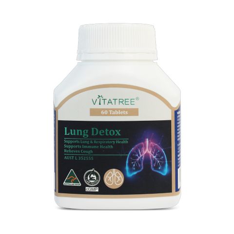 Viên uống thải độc phổi Vitatree Lung Detox 60 Viên - Giải độc tự nhiên và tăng cường chức năng hô hấp cho sức khỏe phổi tối ưu