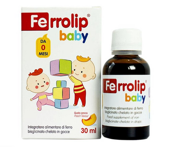 Sắt Nước Ferrolip Baby 30ml - Bổ Sung Sắt Dạng Nhỏ Giọt Cho Trẻ Sơ Sinh, Hấp Thu Tốt, Dễ Uống, Không Gây Táo Bón