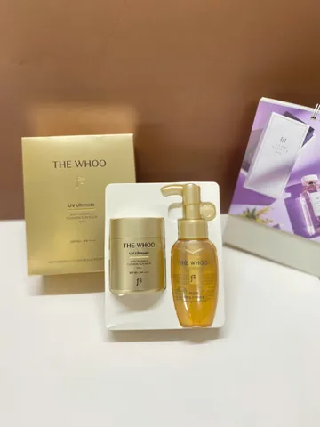 Phấn Chống Nắng Dạng Cushion Jin Hae Yoon SPF50+ PA+++ + Dầu Tẩy Trang Whoo 50ml - Chống Nhăn, Dưỡng Ẩm, Che Khuyết Điểm Tự Nhiên