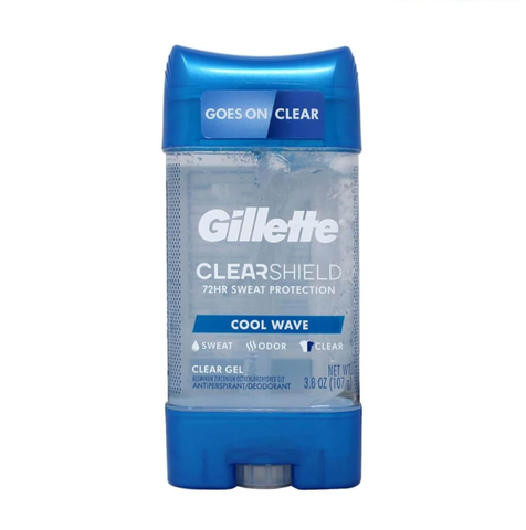 Gel Khử Mùi Gillette Clear Gel Cool Wave 107ml - Hiệu Quả Suốt 24 Giờ, Cảm Giác Mát Lạnh và Tươi Mới, Thích Hợp Cho Mọi Hoạt Động