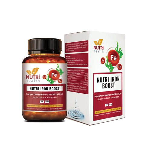 Viên Sắt Hữu Cơ Nutri Iron Boost Tảo Biển New Zealand - Bổ Sung Sắt, Hỗ Trợ Hồng Cầu, Ngừa Thiếu Máu (30 Viên)