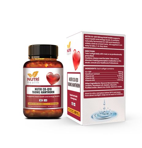 Viên Uống Bổ Tim Nutri CoQ10 160mg - Hỗ Trợ Sức Khỏe Tim Mạch Từ New Zealand, 30 Viên Nang Mềm