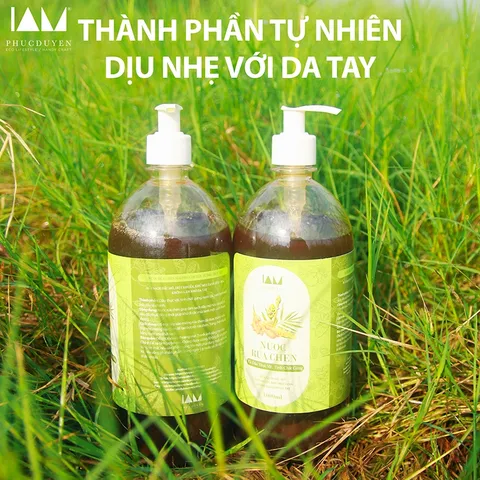 Nước Rửa Chén Hữu Cơ Thảo Mộc 1000ml - Đậu Nành & Tinh Dầu Gừng, Sả Chanh, An Toàn & Thân Thiện Môi Trường