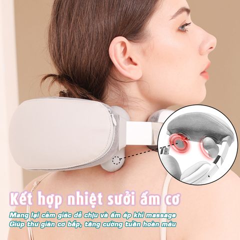 Máy massage cổ vai gáy pin sạc ST-321 - Công nghệ xoa bóp kết hợp chườm nóng