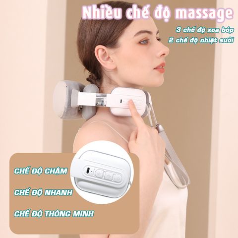 Máy massage cổ vai gáy pin sạc ST-321 - Công nghệ xoa bóp kết hợp chườm nóng