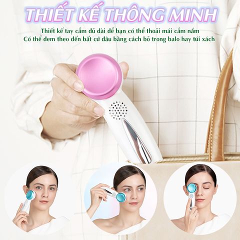 Máy Massage Mặt Nóng Lạnh Nikio NK-127 - Thiết Bị Chăm Sóc Da Tươi Trẻ, Xoá Nếp Nhăn, Giảm Thâm Quầng Mắt