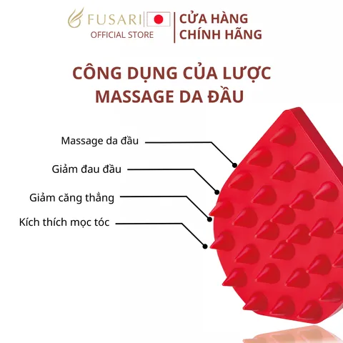 Lược Massage Silicon Da Đầu Fusari - Sản Phẩm Chăm Sóc Tóc Hiệu Quả Giảm Căng Thẳng, Kích Thích Mọc Tóc, Dễ Dàng Sử Dụng