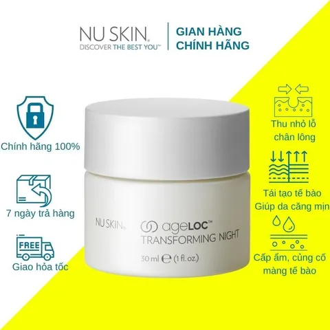 Kem Dưỡng Da Ban Đêm Nuskin ageLOC® Transforming Night 30ml - Chống Lão Hóa, Phục Hồi Da, Ngăn Ngừa Nếp Nhăn, Hãng Mỹ