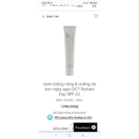 Kem Chống Nắng & Dưỡng Da Ban Ngày ageLOC® Radiant Day SPF 22 - Sản Phẩm Bảo Vệ Da, Dưỡng Ẩm, Giảm Lão Hóa 25ml