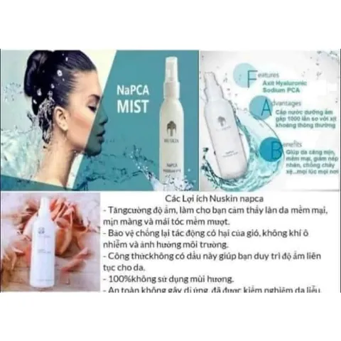 Dưỡng Ẩm Nhẹ Phun Sương NaPCA Moisture Mist 250ml - Xịt Dưỡng Da và Tóc Bảo Vệ Độ Ẩm Tươi Trẻ