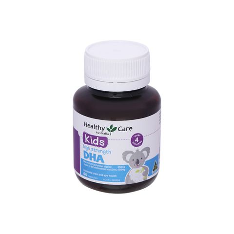 Viên Bổ Sung DHA Cho Bé Healthy Care Kids High DHA - Hỗ Trợ Phát Triển Não Bộ và Thị Giác - 60 Viên Nhai Ngon Miệng