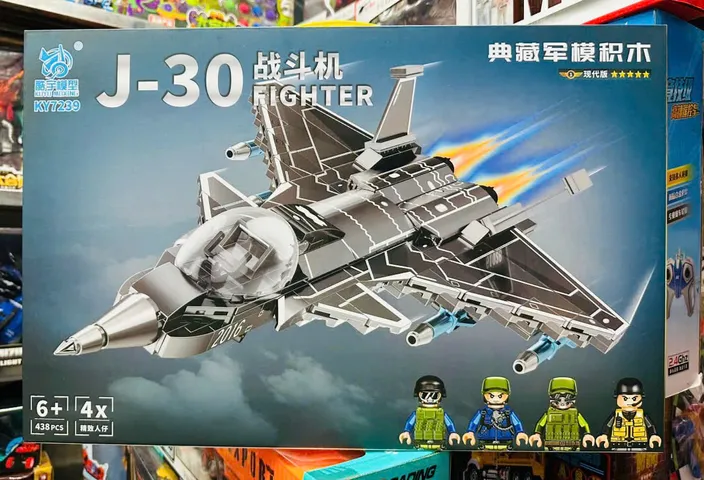 KY7239-1 Đồ chơi xây dựng lắp ráp mô hình máy bay chiến đấu J-30 Fighter 
