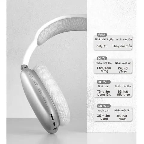 Tai Nghe Bluetooth P9 Chụp Tai Không Dây - Chất Lượng Âm Thanh Vòm 360° Lọc Âm Xuất Sắc Chơi Game và Nghe Nhạc