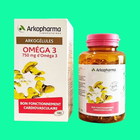 Viên uống dầu cá Arkopharma Omega 3 - Hỗ trợ sức khỏe tim mạch, 180 viên, bổ sung EPA và DHA tự nhiên