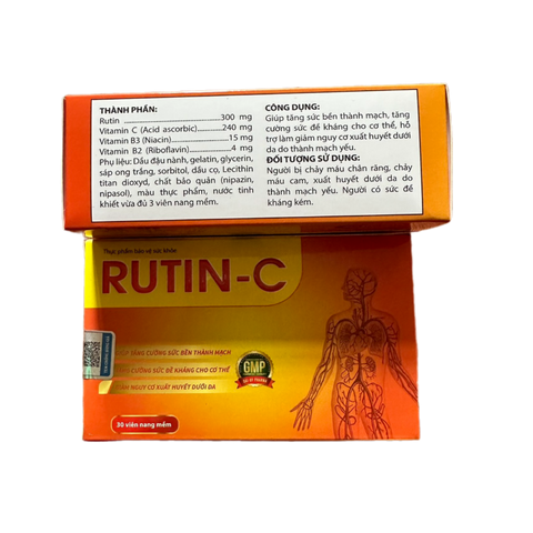 Viên Nang Rutin C Đại Uy - Hỗ Trợ Tăng Sức Bền Thành Mạch & Cải Thiện Sức Đề Khang - Hộp 30 Viên Nang Mềm