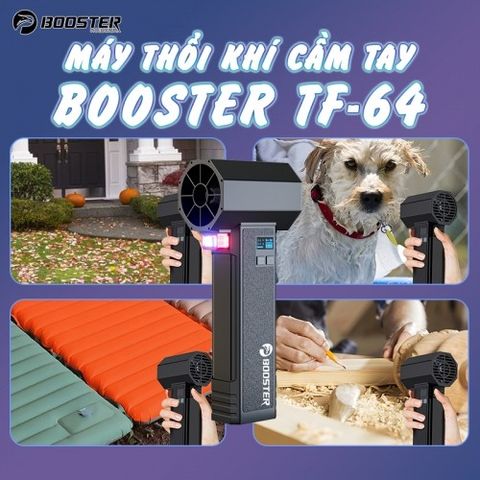 Máy tạo gió, thổi bụi, nước, lá cây cầm tay Booster TF-64 - tốc độ cao, có đèn soi, pin sạc