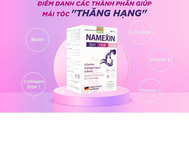 Viên Uống Namexin Làm Đẹp Da - Hỗ Trợ Tóc, Móng Khỏe Mạnh, Chống Lão Hóa, Bổ Huyết - Hộp 60 Viên