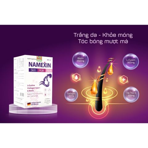Viên Uống Namexin Làm Đẹp Da - Hỗ Trợ Tóc, Móng Khỏe Mạnh, Chống Lão Hóa, Bổ Huyết - Hộp 60 Viên
