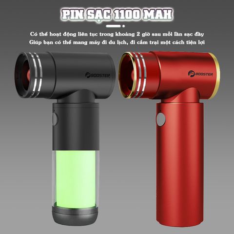Máy Thổi Bụi Cầm Tay Mini Booster W03 - Động Cơ Không Chổi Than, Tốc Độ 35m/s, 4 Chế Độ Tùy Chỉnh, Sạc Pin 1100 mAh, Thiết Kế Nhỏ Gọn
