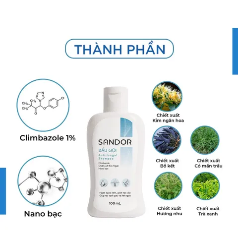 Dầu Gội Sandor Ngăn Ngừa Gàu, Giảm Nấm Ngứa, Làm Sạch Da Đầu - 100ml