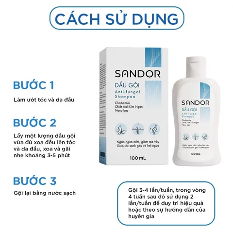 Dầu Gội Sandor Ngăn Ngừa Gàu, Giảm Nấm Ngứa, Làm Sạch Da Đầu - 100ml