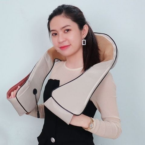 Đai massage cổ vai gáy hồng ngoại PULI PL-901 - Máy massage nhiệt 2 con lăn giảm đau hiệu quả, chăm sóc sức khỏe tại nhà