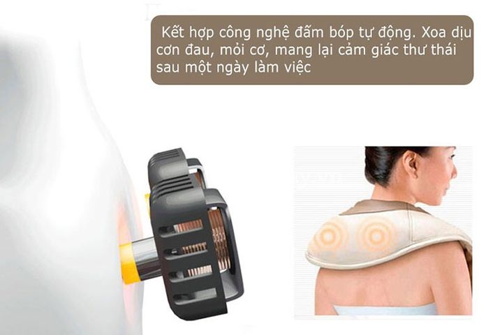 Máy Massage Đấm Bóp Lưng, Cổ Vai Gáy Hàn Quốc Puli Neck W-808 - Thiết Bị Hiện Đại Chất Lượng 2kg, Giảm Đau, Thư Giãn  hiệu quả