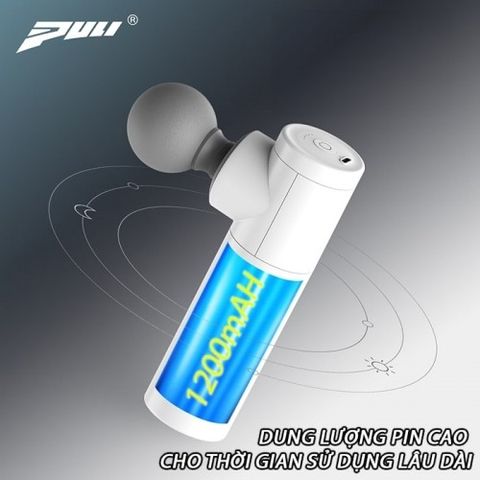Súng Massage Cầm Tay Mini Puli PL-657 - 7 Đầu Massage Đa Năng, Pin Sạc 4 Giờ, Thiết Kế Hiện Đại, Giải Tỏa Căng Thẳng