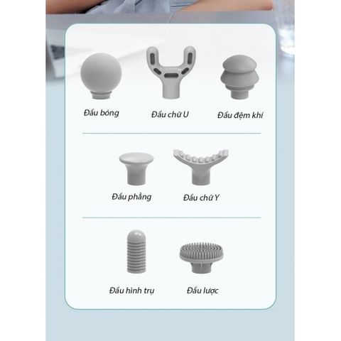 Súng Massage Cầm Tay Mini Puli PL-657 - 7 Đầu Massage Đa Năng, Pin Sạc 4 Giờ, Thiết Kế Hiện Đại, Giải Tỏa Căng Thẳng