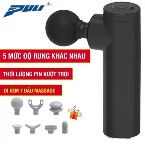 Súng Massage Cầm Tay Mini Puli PL-657 - 7 Đầu Massage Đa Năng, Pin Sạc 4 Giờ, Thiết Kế Hiện Đại, Giải Tỏa Căng Thẳng