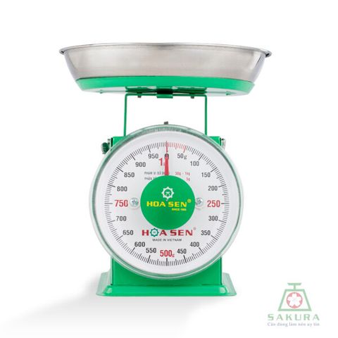 Cân Đồng Hồ Lò Xo Hoa Sen 1kg - Cân Tiểu Ly Chính Xác, Bền Bỉ Dùng Gia Đình và Tiểu Thương